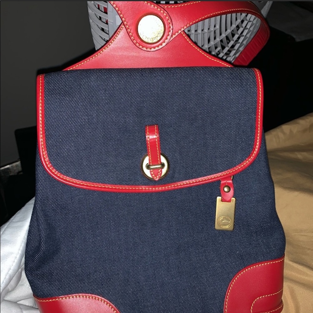 Dooney & Bourne Navy and Red Backpack